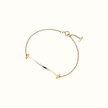 T Smile Plain Bar Chain Bracelet