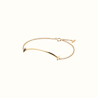 T Smile Plain Bar Chain Bracelet