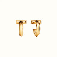 T Smile Yellow Polished Hoop Earrings