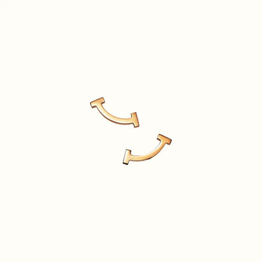 T Smile Yellow Polished Stud Earrings