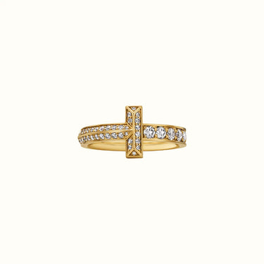 T Yellow Pavé Band Ring