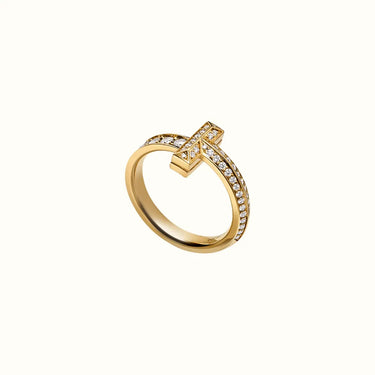 T Yellow Pavé Band Ring