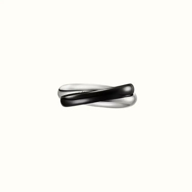 Trinity Black and White Polished Triple Ring