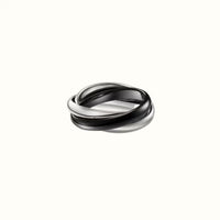 Trinity Black and White Polished Triple Ring