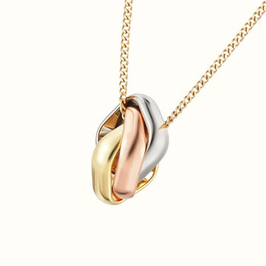 Trinity Tri-Color Interlocking Pendant Necklace
