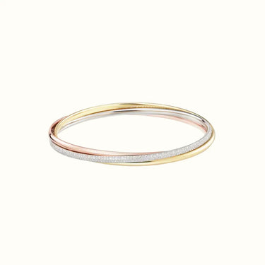 Trinity Tricolor Pavé Interlocking Bangle Bracelet