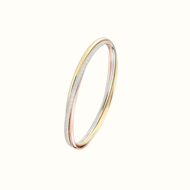 Trinity Tricolor Pavé Interlocking Bangle Bracelet
