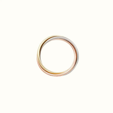 Trinity Tricolor Slim Interlocking Ring