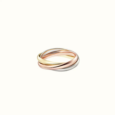 Trinity Tricolor Slim Interlocking Ring