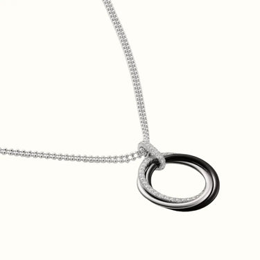 Trinity White Triple Ring Pendant Necklace