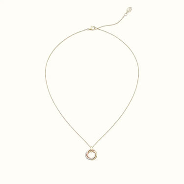 Trinity Yellow Rose and White Triple Ring Necklace