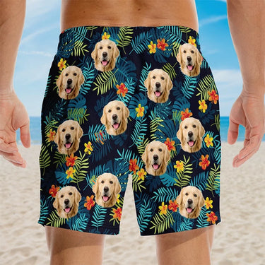 Custom Photo Chasing Love Under the Sun – Customized Hawaiian Beach Shorts – Ideal Gift for Birthday, Summer Vacation, Pet Owners , Pet Lovers