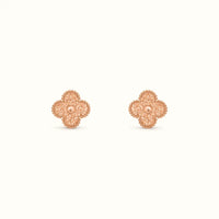 Vintage Alhambra Rose Hammered Clover Earrings