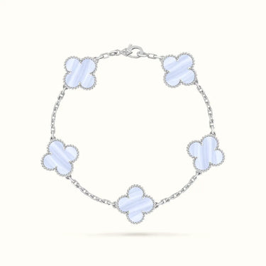 Vintage Alhambra White Blue Clover Motif Bracelet
