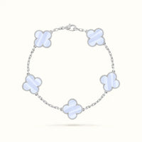 Vintage Alhambra White Blue Clover Motif Bracelet