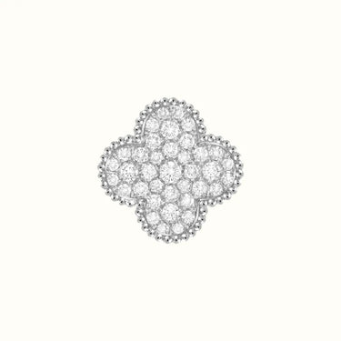 Vintage Alhambra White Full Pavé Clover Ring