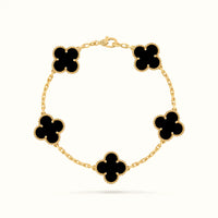 Vintage Alhambra Yellow Black Clover Motif Bracelet