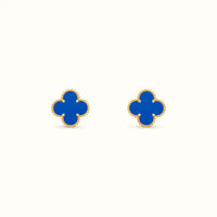 Vintage Alhambra Yellow Blue Clover Earrings