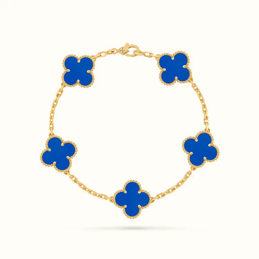 Vintage Alhambra Yellow Blue Clover Motif Bracelet