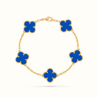 Vintage Alhambra Yellow Blue Clover Motif Bracelet