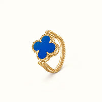 Vintage Alhambra Yellow Blue Clover Ring