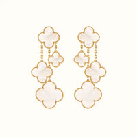 Vintage Alhambra Yellow Cascading Clover Drop Earrings