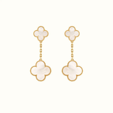 Vintage Alhambra Yellow Double Clover Drop Earrings