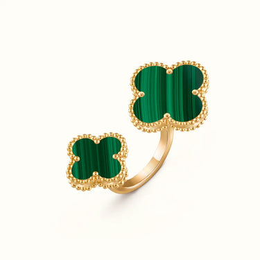 Vintage Alhambra Yellow Double Clover Open Ring