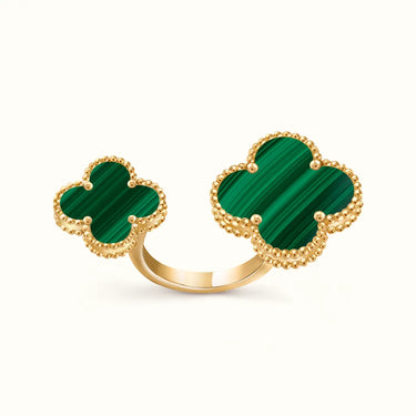 Vintage Alhambra Yellow Double Clover Open Ring