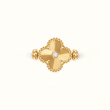 Vintage Alhambra Fluted Center Stone Ring