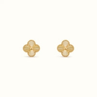 Vintage Alhambra Yellow Fluted Clover Earrings