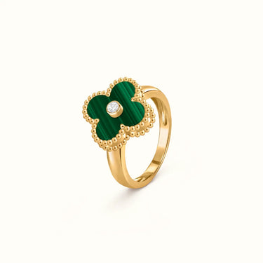 Vintage Alhambra Yellow Green Center Stone Ring