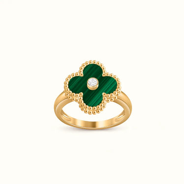 Vintage Alhambra Yellow Green Center Stone Ring