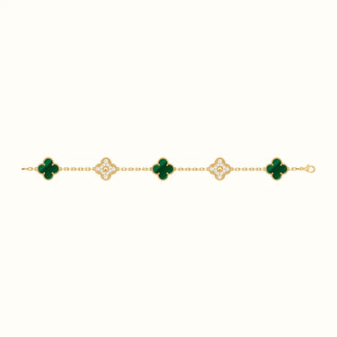 Vintage Alhambra Yellow Green Pavé Clover Bracelet