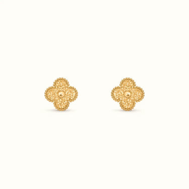 Vintage Alhambra Hammered Clover Earrings