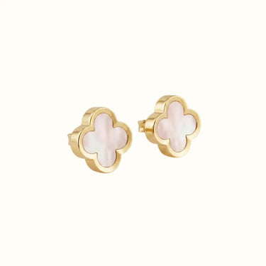 Vintage Alhambra Yellow Inlay Clover Earrings