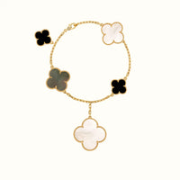 Vintage Alhambra Yellow Mixed Clover Charm Bracelet