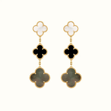 Vintage Alhambra Yellow Mixed Clover Drop Earrings