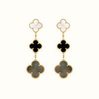 Vintage Alhambra Yellow Mixed Clover Drop Earrings