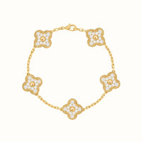 Vintage Alhambra Yellow Pavé Clover Bracelet