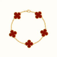 Vintage Alhambra Yellow Red Clover Bracelet