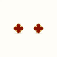 Vintage Alhambra Yellow Red Clover Earrings
