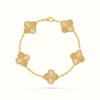 Vintage Alhambra Yellow Textured Clover Motif Bracelet