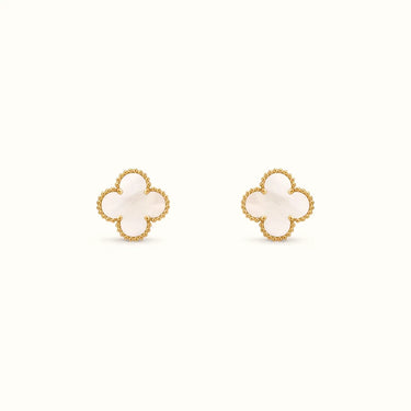 Vintage Alhambra Yellow White Clover Earrings