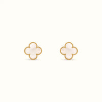 Vintage Alhambra Yellow White Clover Earrings