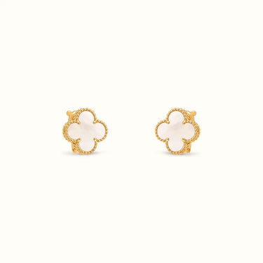 Vintage Alhambra Yellow White Clover Earrings