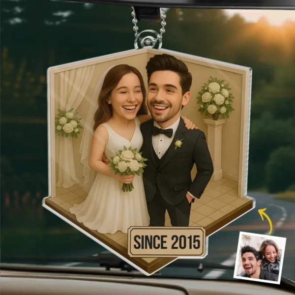 Cherished Moments Ornament – Personalized Car Ornament for Lasting Memories – A Perfect Gift for Couples on Their Anniversary