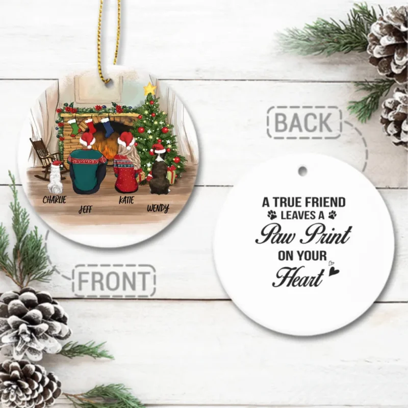 custom dog ornament ornaments for dog lovers dog christmas ceramic ornament gifts for dog lovers 2 sides 2 designs dog couple custom message dcgwn