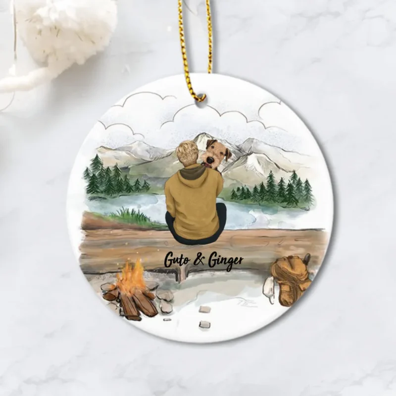 personalized ceramic ornament gifts for dog lovers christmas gifts for dog dad dog lovers dog owners mountain hiking 43jbw
