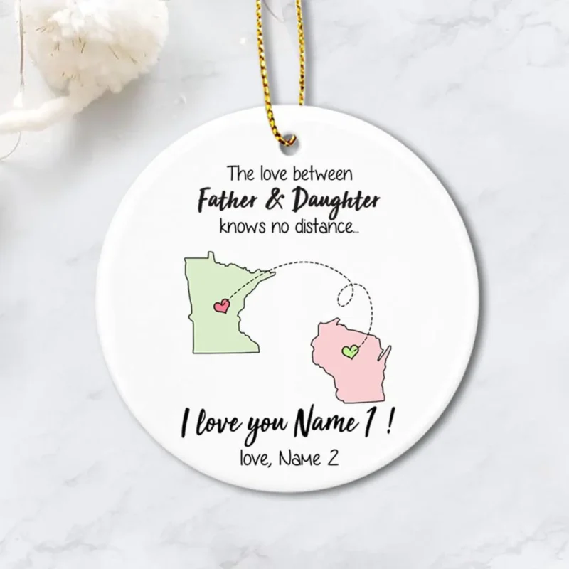 personalized custom long distance relationship christmas gift ideas ceramic ornament printed on both sides 2195 mtyjy